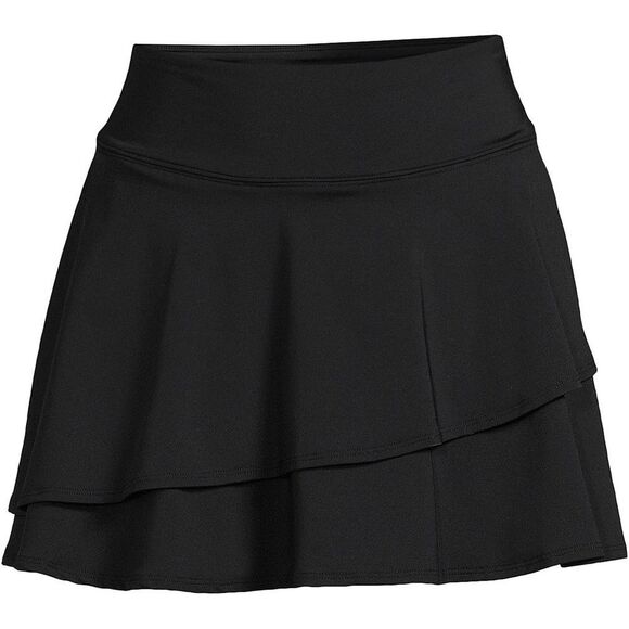 Land's End Plus Size Tulip Hem High Waist Swim Skort bottoms Skirt Black Var - Picture 7 of 9